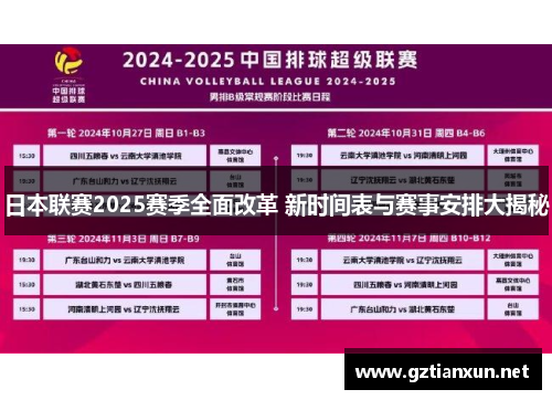 日本联赛2025赛季全面改革 新时间表与赛事安排大揭秘